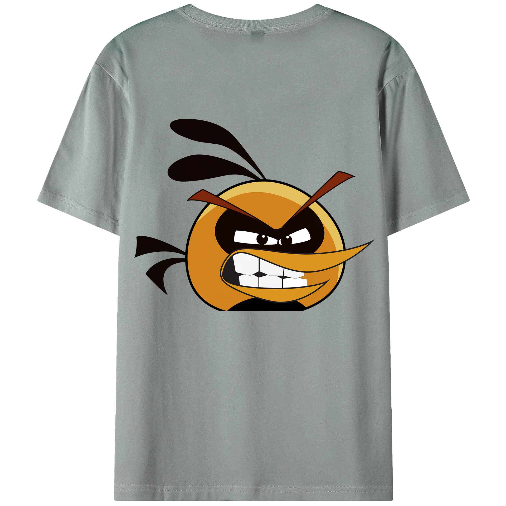 （画像用） Angry Birds アングリーバード 綿100％ メンズ半袖Tシャツ（バックプリント） 通気性